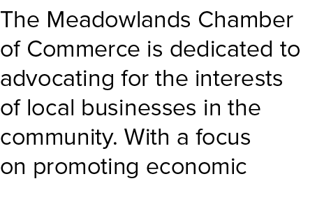 The Meadowlands Chamber of Commerce is dedicated to advocating for the interests of local businesses in the community...